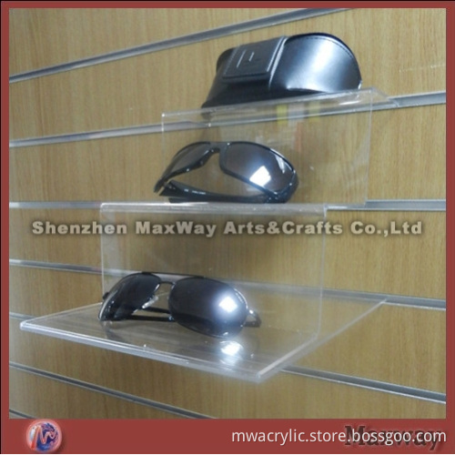 Slat wall transparent 3 tier acrylic goggle/sunglass hodler